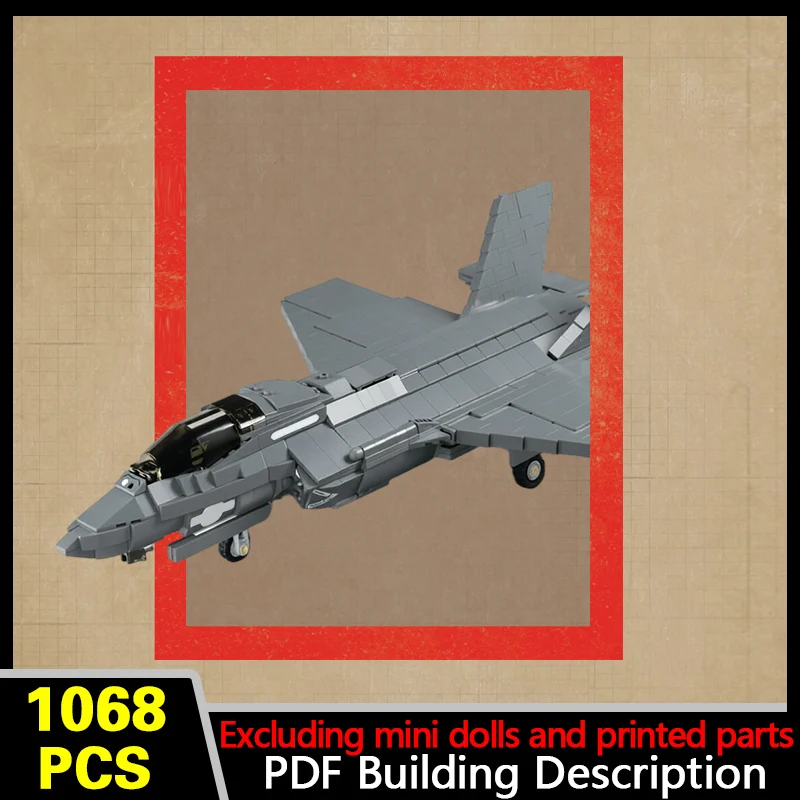 F-35B Lightning II Fighter Model MOC Building Bricks War Equipment Modular Technology Gifts Holiday Assemble Children Toys Suit