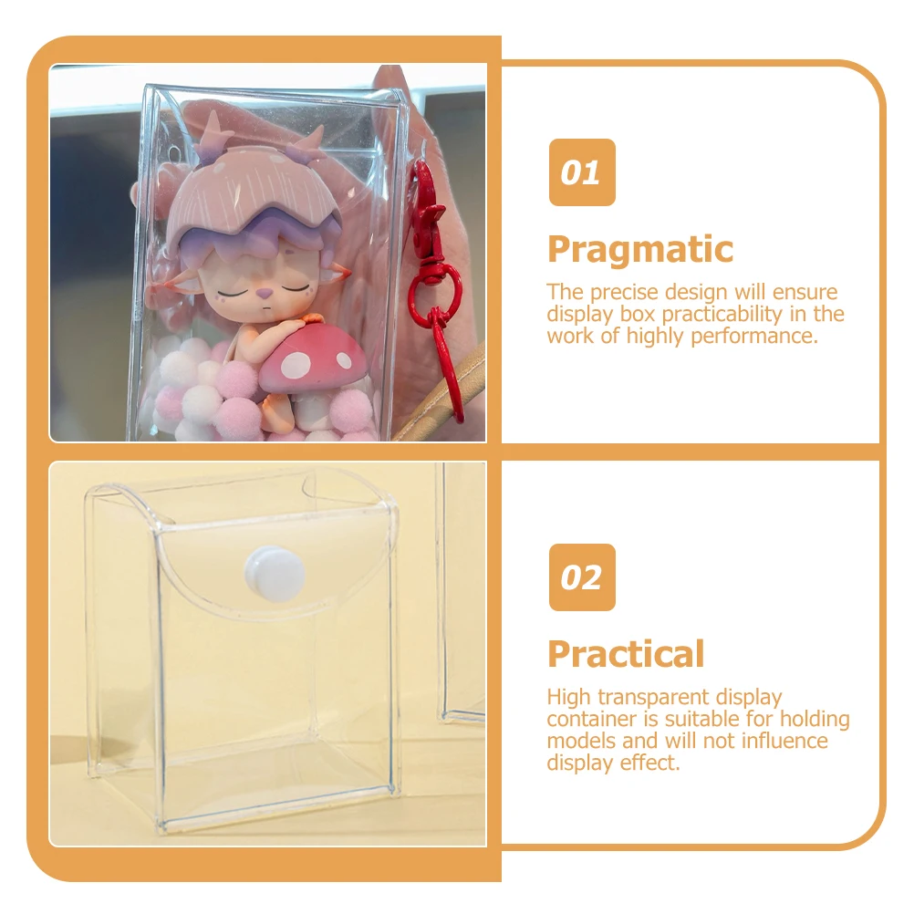 

6pcs Clear PVC Figure Display Container Transparent Hanging Bag Model Storage Case Dustproof Showcase Box for Collectibles