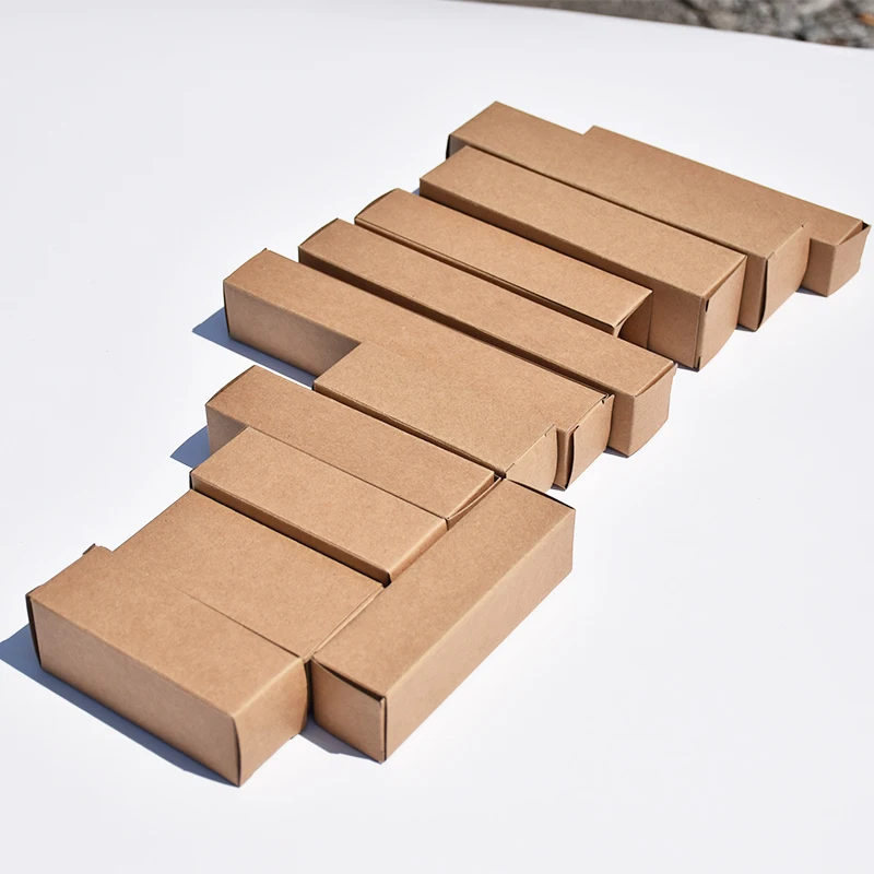 100pcs White Black Kraft Paper Tube Cardboard Boxes Essential Oil Bottle Packaging Box Blank Cosmetic Storage Box