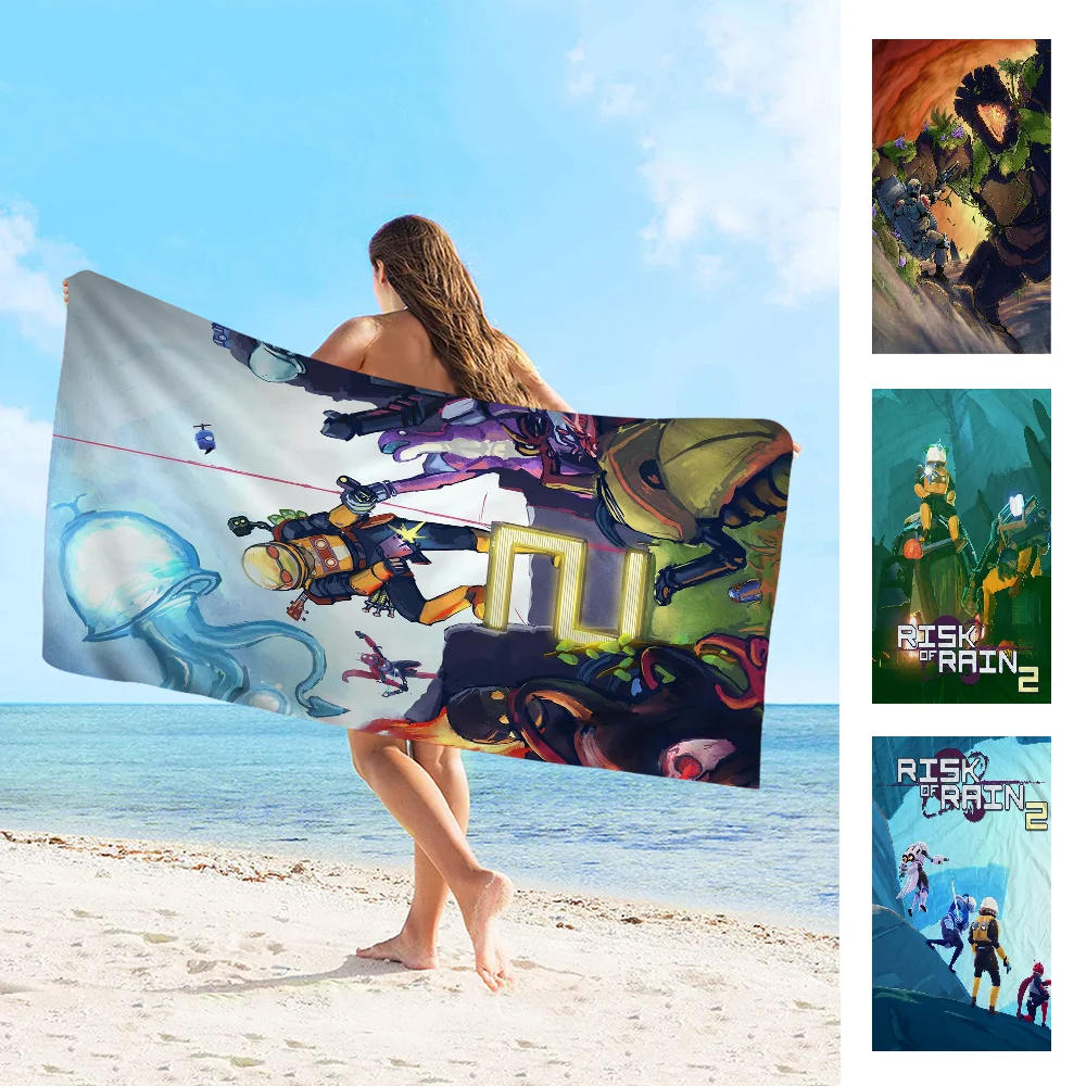 Риск дождя, аниме, пляжное полотенце для плавания, мягкая впитывающая мочалка, детские подарки для детей, путешествия, кемпинг, тренажерный зал