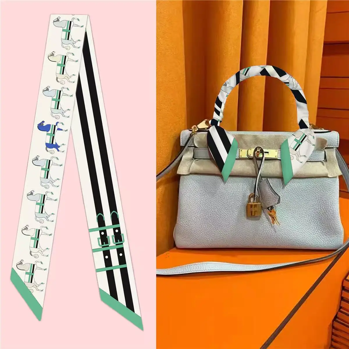 Neue Koreanische Version von Seidenschal Streamer Simulation Seide Twill Streamer Damenmode Tasche Bindung Dekoratives Band Großhandel