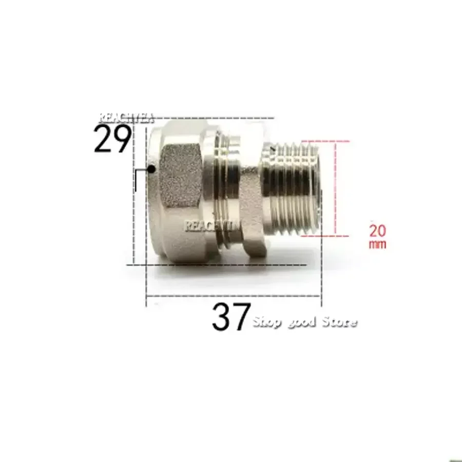 Fit 16/20mm ID/OD PEX-AL-PEX Tube x 1/2 "BSPP Male lapis nikel pipa kuningan pas konektor kopling adaptor