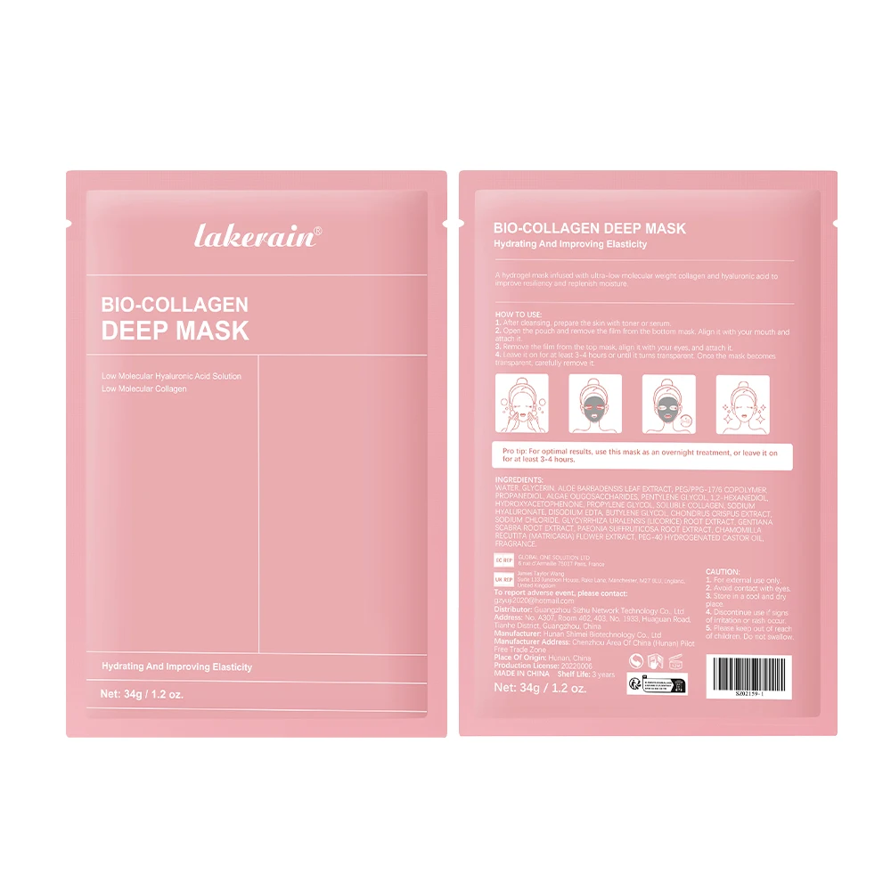 Bio-Collageen Echt Diep Masker Supplement Collageen Hydraterend Overnight Hydrogel Masker Elasticiteit Verbetering Porie Minimaliseren Verstevigend