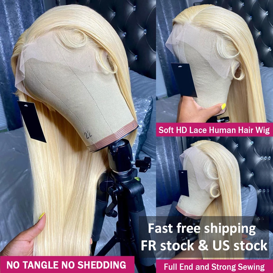 Wiggogo 613 Transparent Hd Lace Frontal Wig 13X6 Bone Straight Blonde Human Lace Front 13X4 Brazilian Preplucked Human Hair Wigs image 5