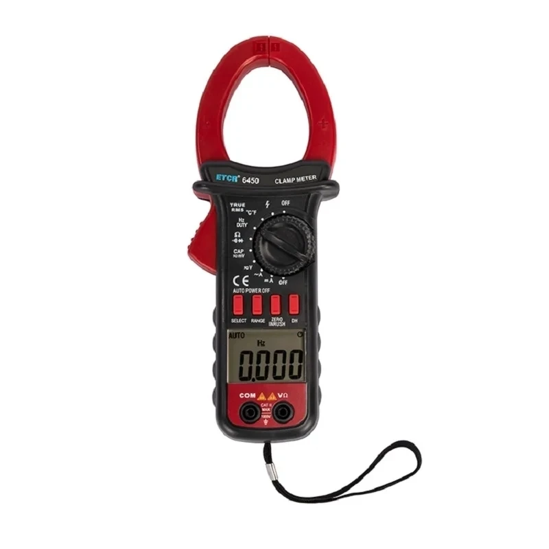 

ETCR6450 Digital AC DC Voltage Clamp Meter Multimeter True RMS 1000A Resistance Capacitance Frequency Temperature Voltmeter