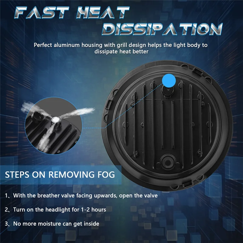 

Светодиодная фара 7-дюймовые круглые светодиодные стручки Light Bar High/Low DRL H4 Рабочий свет для грузовика SUV ATV, белый + желтый свет