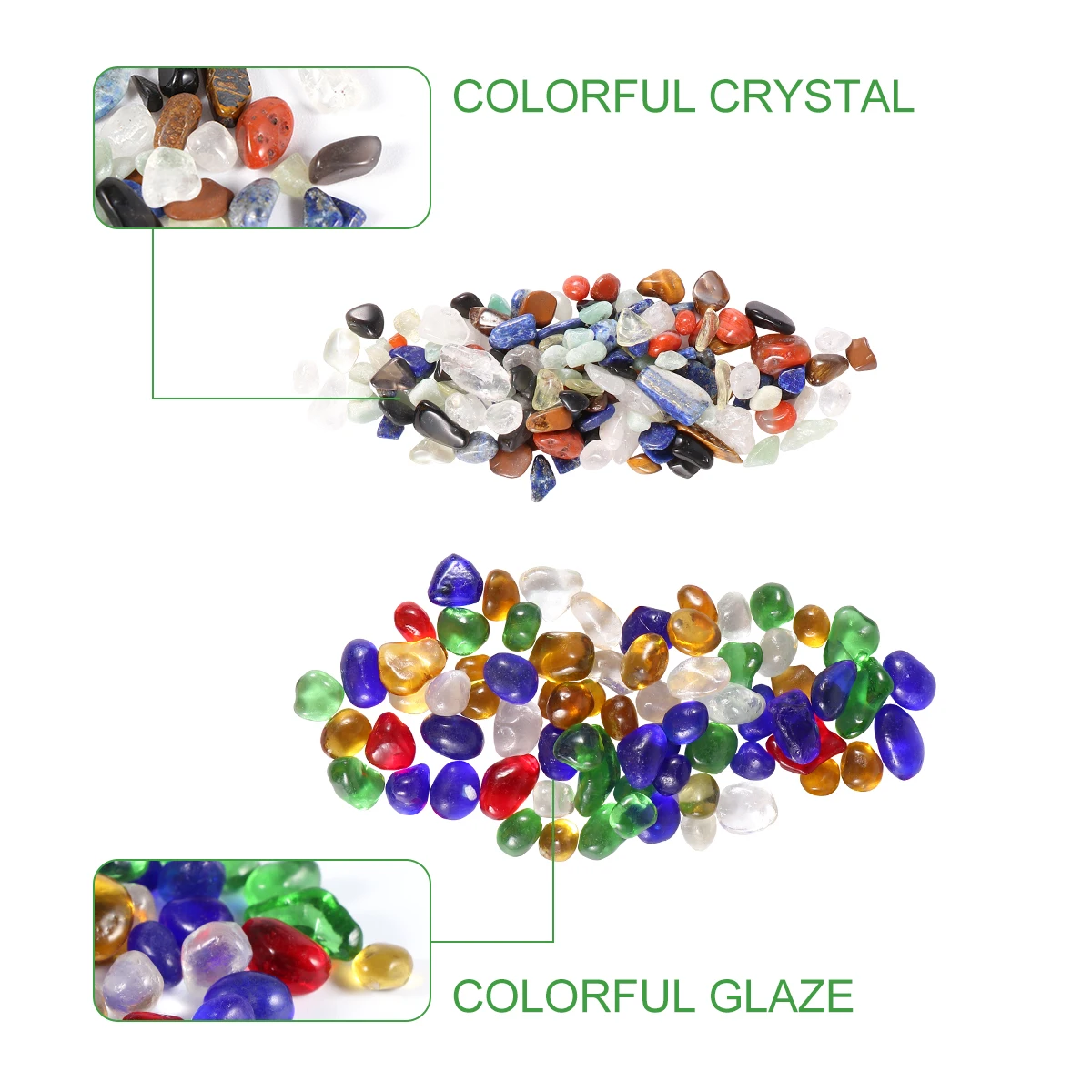 

2 Pack Crystal Gravel Aquarium Sand Decor Rock Ornaments Rocks Clear for Tank Pebbles Fish Decorate