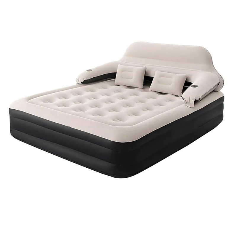 

Auto Foldable Inflatable Sleeping Flocking Bed Airbed With Built in Pump for Outdoor Camping Travel Inflatable Air Bed Mattress