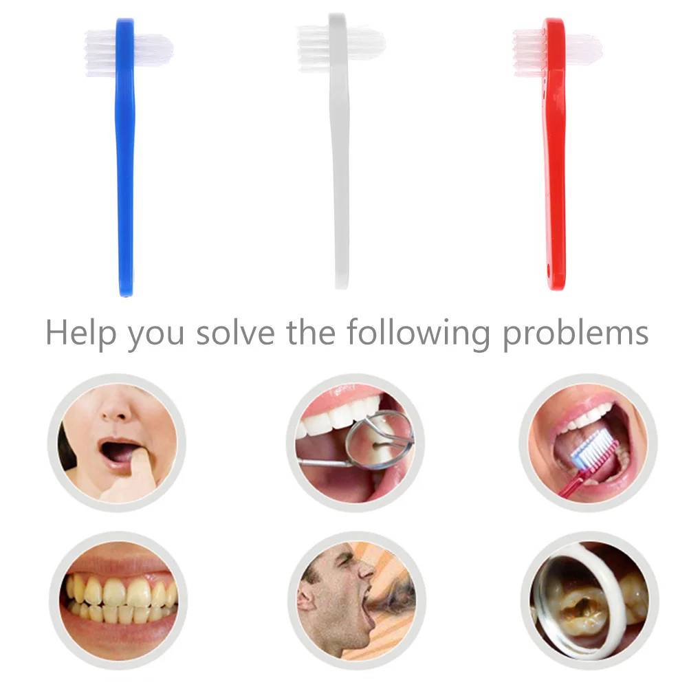 3 Pcs Cleaner Tablets Denture Toothbrush Cleaning Brushes for Household Toothbrushes Braces Toothpaste