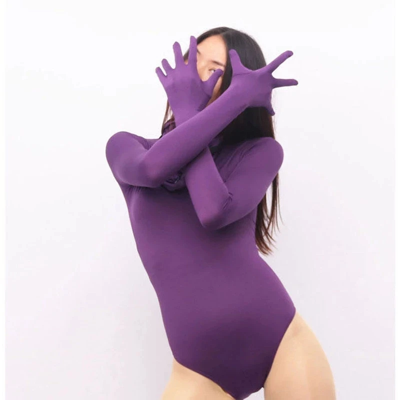 

Woman Leotard High-Elastic Milk Silk Bodysuit Half Wrapped Triangle One-Piece Tights Shapewear Thin Close-Fitting Straitjacket