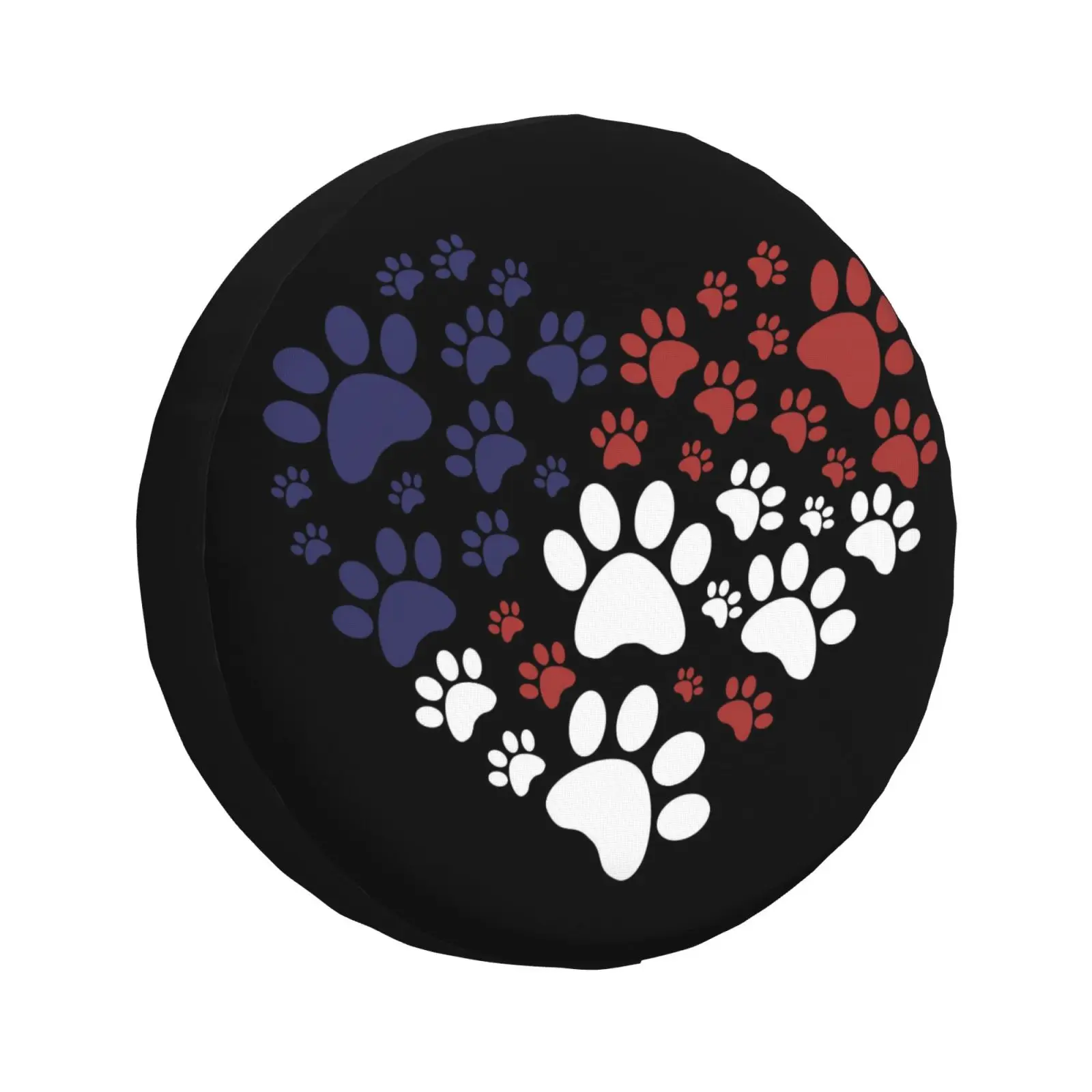 

Cat Dog Paw Heart Prints Spare Tire Cover for Camper RV SUV Trailer Truck and Many Vehicle Universal Fit Wheel Covers Dustproof