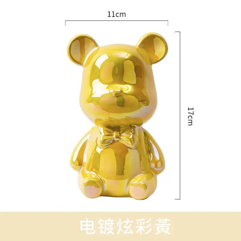 Ins Nordic Fashion Kids Cute Bear Piggy Bank Decorazioni Figurine da tavolo Casa per soggiorno Arredamento camera da letto Statue ornamentali