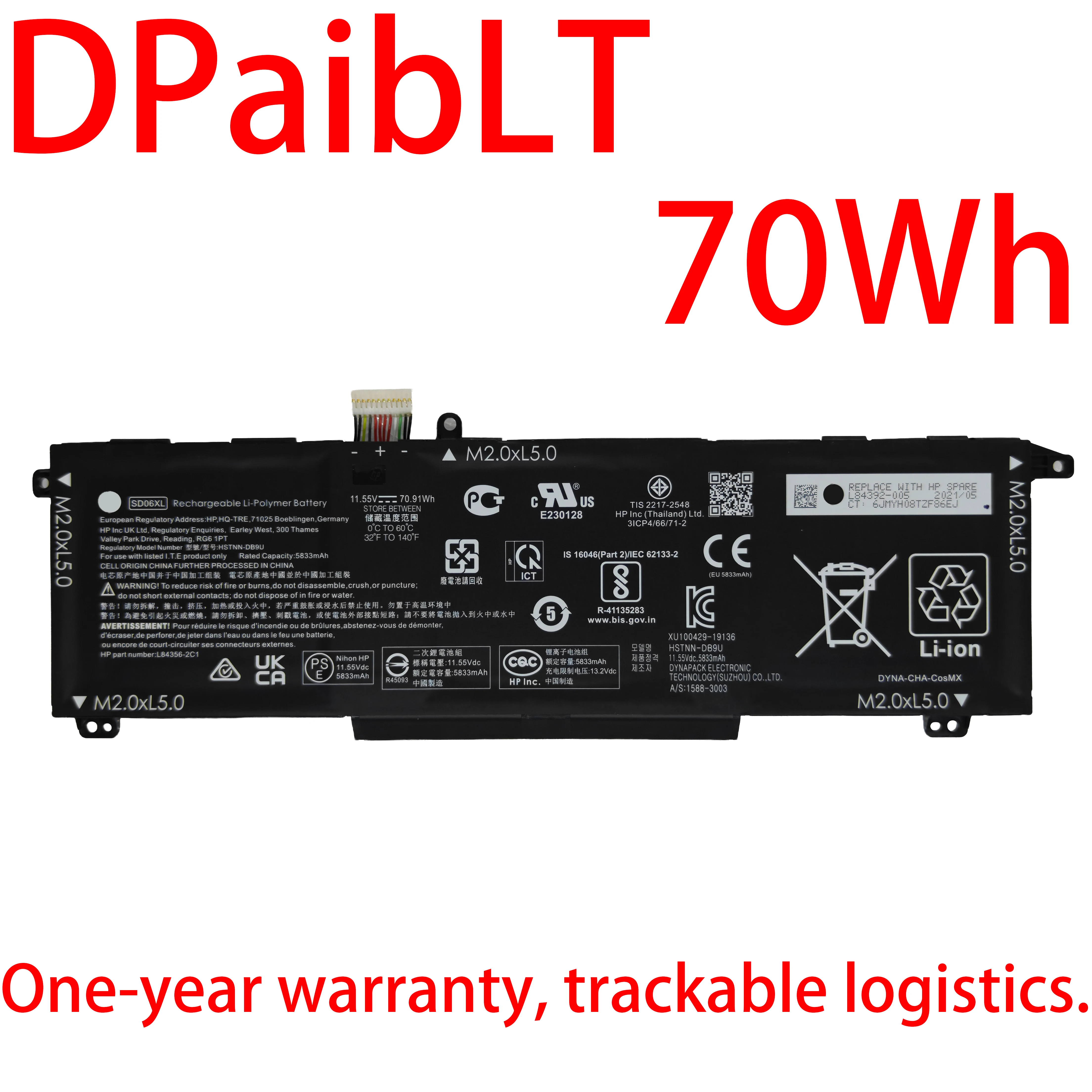 

DPaibLT NEW 70Wh 11.55V SD06XL LAPTOP BATTERY For HP Omen 15-EK 15-EN 15-ek0xxx 15-ek0013dx 15-ek1013dx 15-EK0019NR EK0008CA