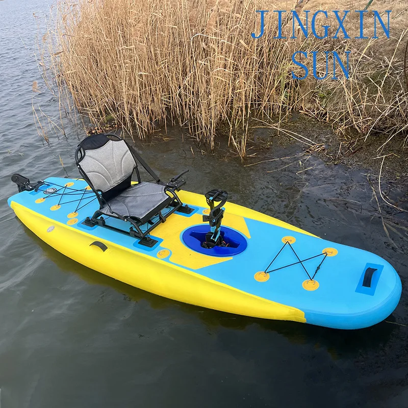 Three-air room recreational fishing pedal inflatable paddle pedal type double pontoon paddle board sports water ski board