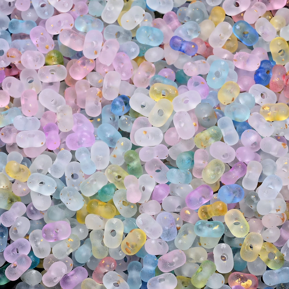500 Stück 4x6mm Bunte Mattierte Acrylperlen, Matte Transluzente Zwischenperlen für Armbänder, Halsketten, DIY Handschmuck und Bastelarbeiten – Detail 6