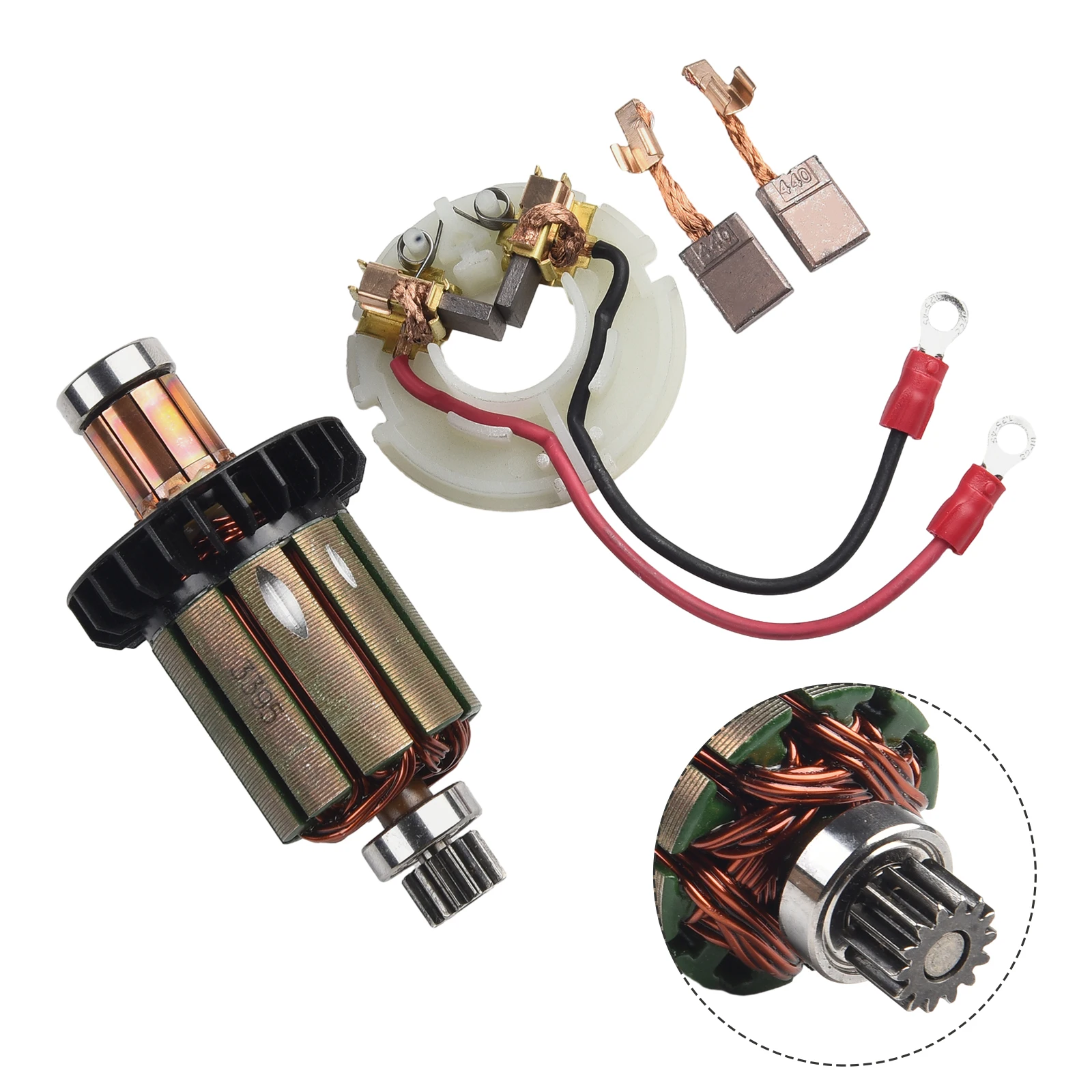 Power Tool Accessory For Makita DHP458 Electric Drill Armature Rotor 6194960 CB440 Carbon Brush And Brush Holder