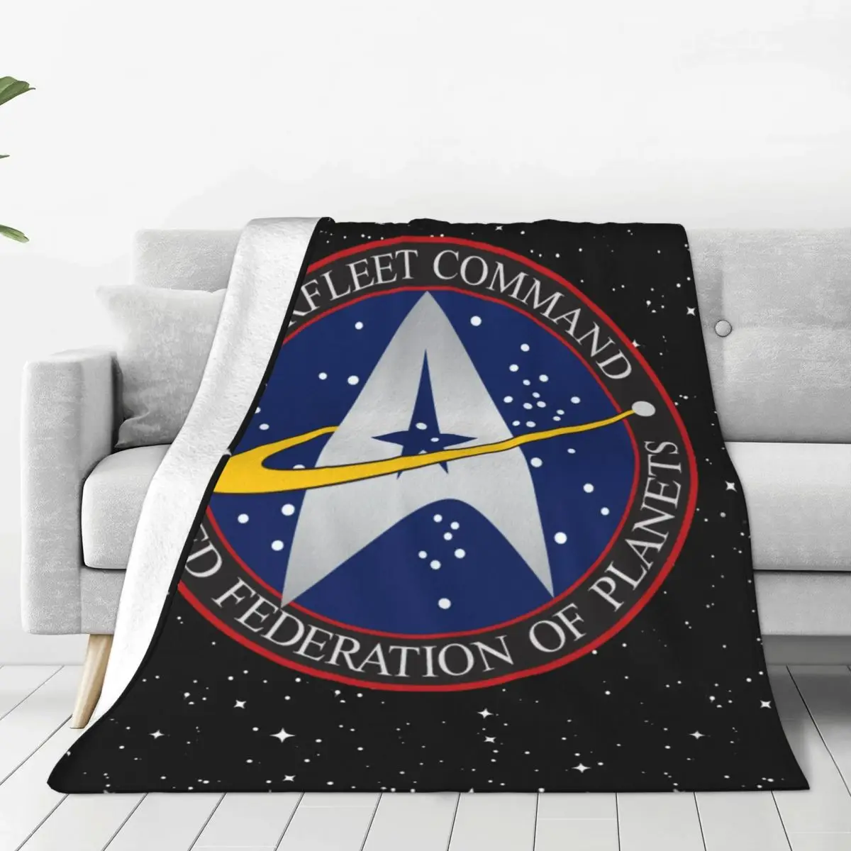 Starfleet Star Treks Throw Blanket Velvet Suit for All Season Bedding Throw Blankets Relax Warm for Bedroom Quilt