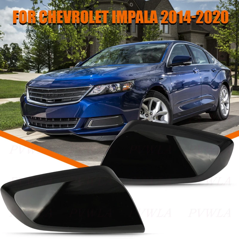 Cubierta de espejos retrovisores pintados en negro, ala para Chevrolet Impala 2014 2015 2016 2017 2018 2019 2020, carcasa de espejo lateral de puerta