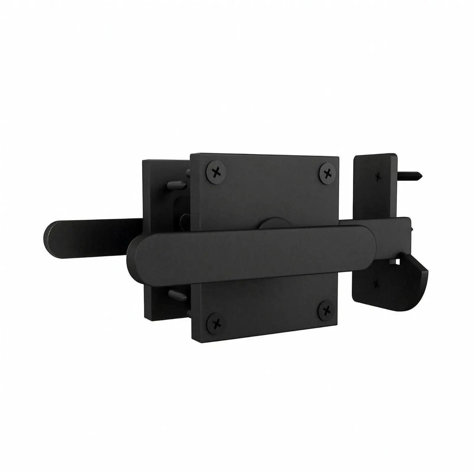 Double Sided Black Door Bolt Steel Gate Latch Sliding Handle for Wooden Fence Barn Door Garden Gate Secure Lock