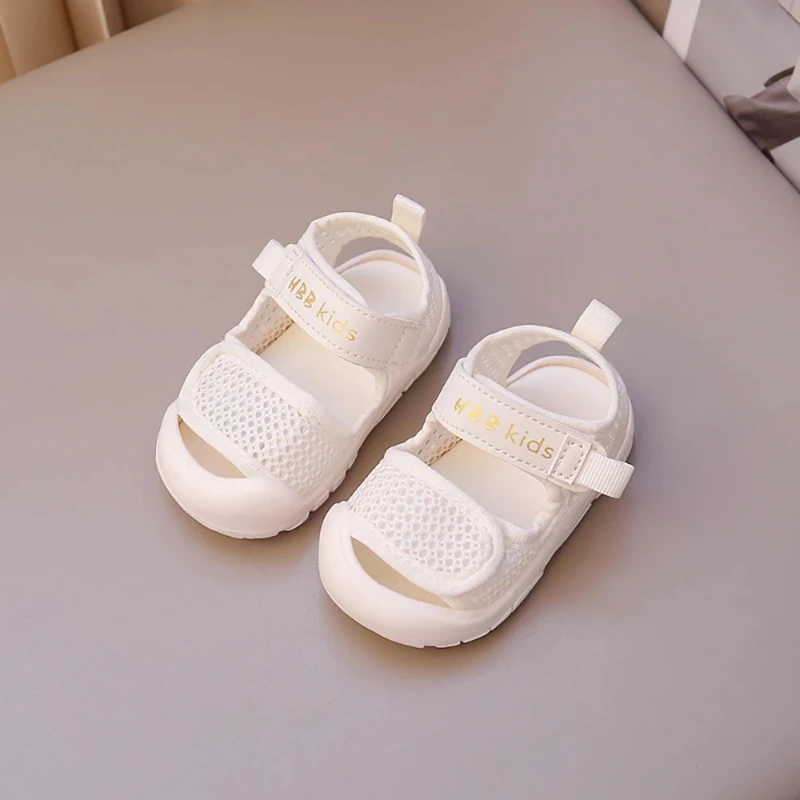 

2025 Summer Sandals For Girls Mesh Fabric Breathable Infant Baby Sandals Ergonomics Soft-soled Boy's Girl's Beach Sandals Kids