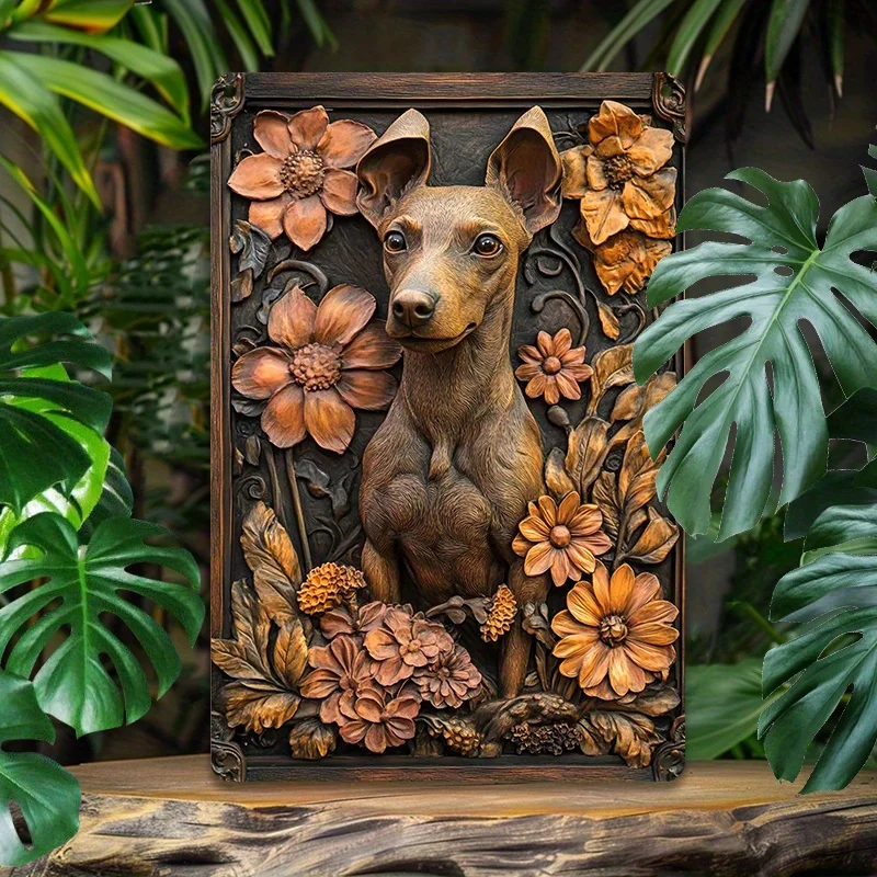 

Charming Italian Greyhound & Romantic Flowers Aluminum Wall Art - Perfect for Home, Gym, or Store Decor, Decorative Wall Poster