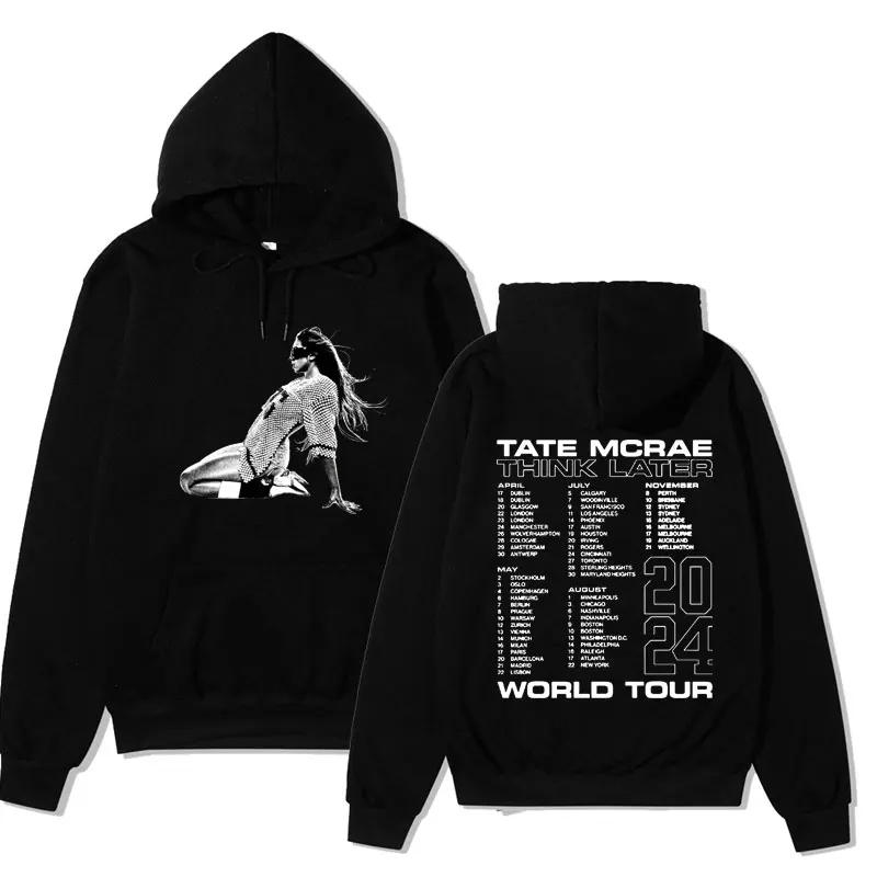 Rapper 2024 Tate McRae Tour Album Print Hoodie Men Women Fashion Vintage Harajuku Sweatshirt Hip Hop Y2k Streetwear Pullover