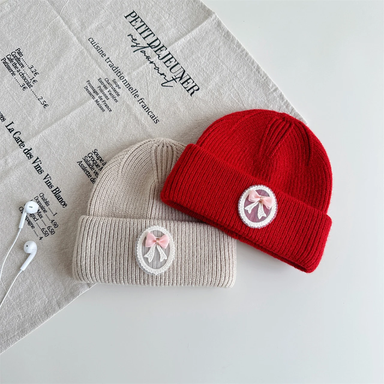 

Winter Warm Knitted Baby Hat Cute Bowkot Baby Boys Girls Cap Beanies Soft Knitted Toddler Kids Hat Bonnet
