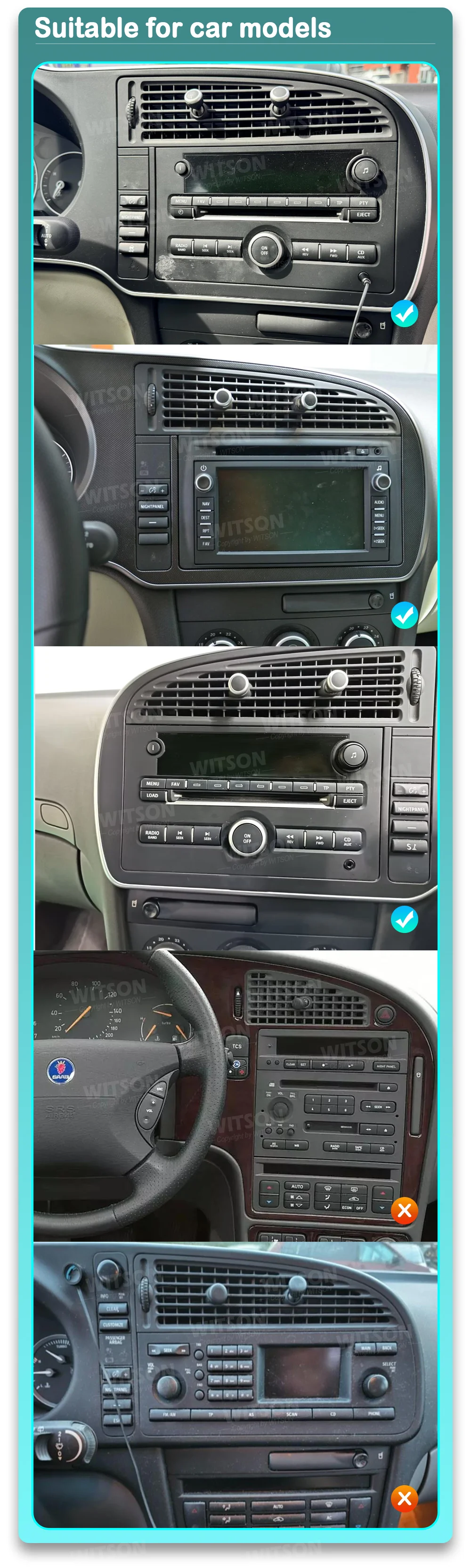 7" OEM Car Radio Carplay Bluetooth For SAAB 9-3 93 2007 2008 2009 2010 2011 2012 Multimedia Stereo IGO Map GPS WIFI FM MP3 view 4