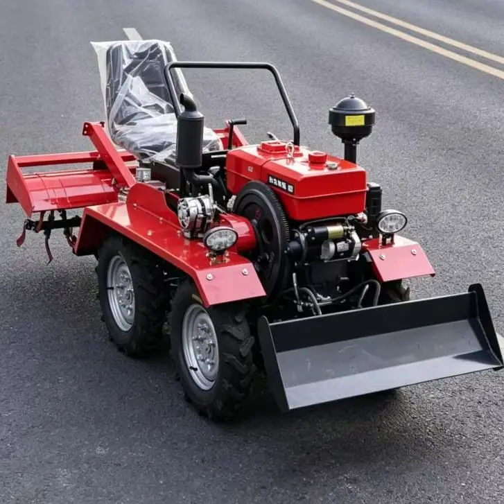 

Customized Four-wheel rotary tiller, best-selling high-power ploughing machine, wheeled high-efficiency farm plow