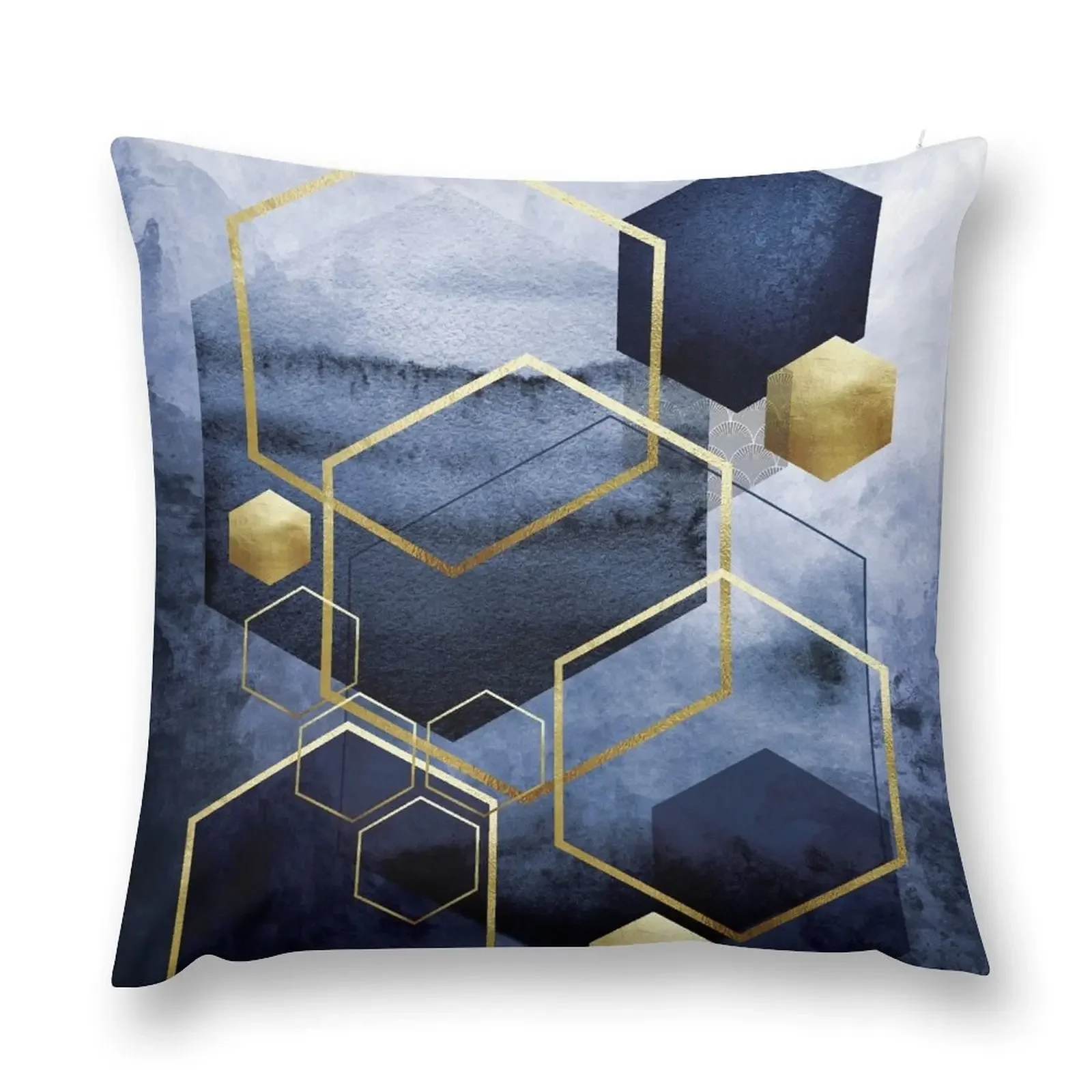 

Abstract Geo in Blue Throw Pillow christmas pillowcases Pillow Cases Decorative Decorative Cover For Living Room pillow