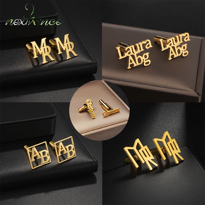 

Nextvance Customized Name Letter Cufflinks Accessories Personalized Buttons Jewelry Alphabet Men Suit Uniform Shirt Wedding Gift