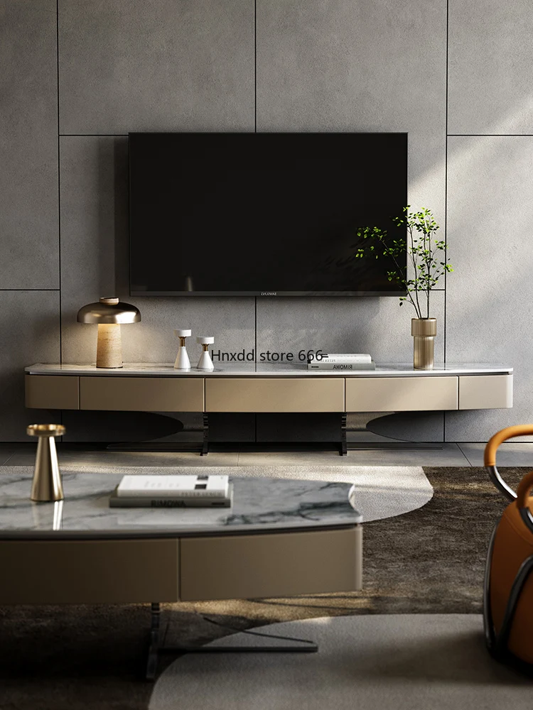 Light luxury TV cabinet coffee table combination