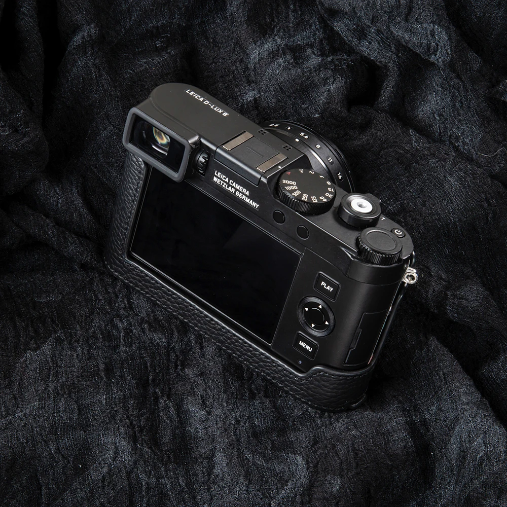 Bolso de cuero hecho a mano para cámara Leica d-lux 8, funda para cámara, funda de media cubierta de cuero auténtico
