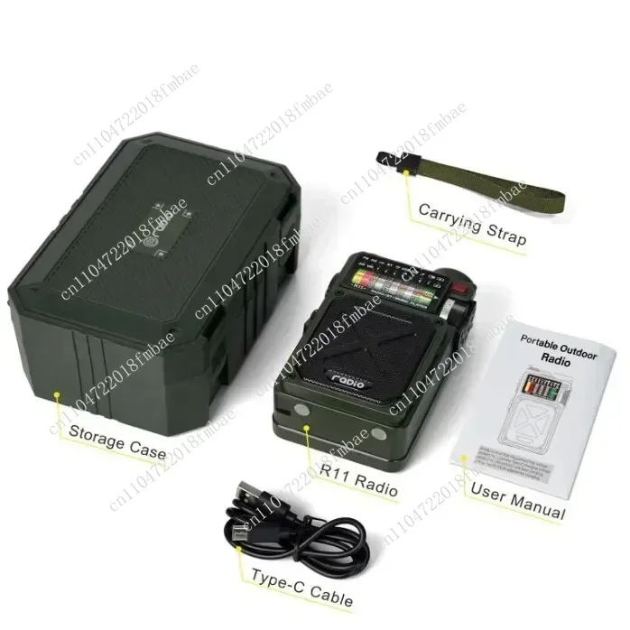 Full-band Radio BT 5.0 Speaker with Flashlight SOS Outdoor Solar Emergency Hand Crank Dynamo Radio USB Portable Vintage AM/FM/SW