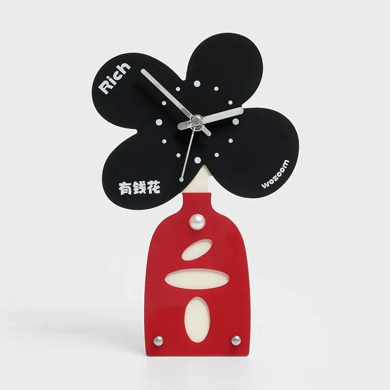 

Lucky Money Flower Creative Clock Desktop Table Decoration Living Room Entrance Hall Wealth Attracting Ornament Desk Table Clock