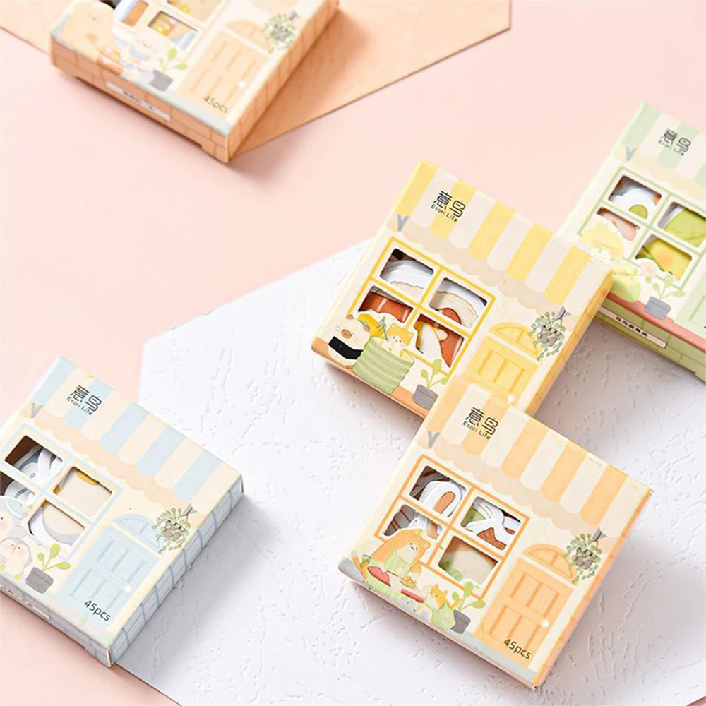 DIY наклейки с животными, школьные принадлежности, офисные наклейки для дневника, корейские канцелярские принадлежности, наклейки для журнала, скрапбукинг