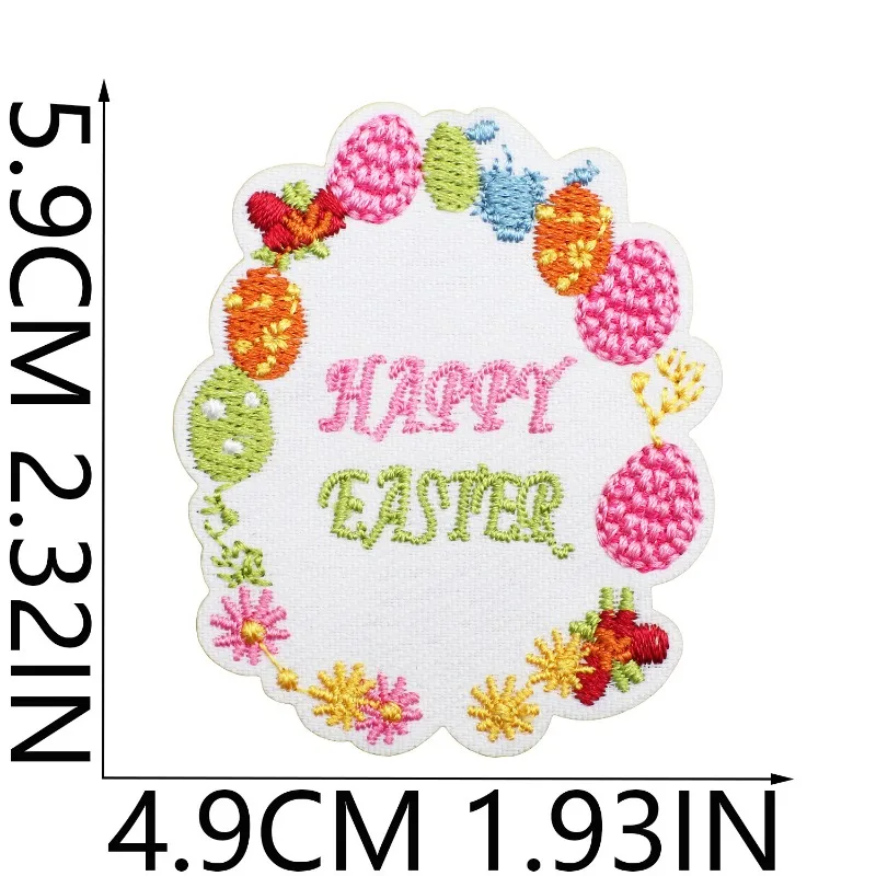 Cute Easter Bunny Egg Chicken Iron-on Embroidered Badge Patch for DIY T-shirt Backpack Clothing Appliques Sticker