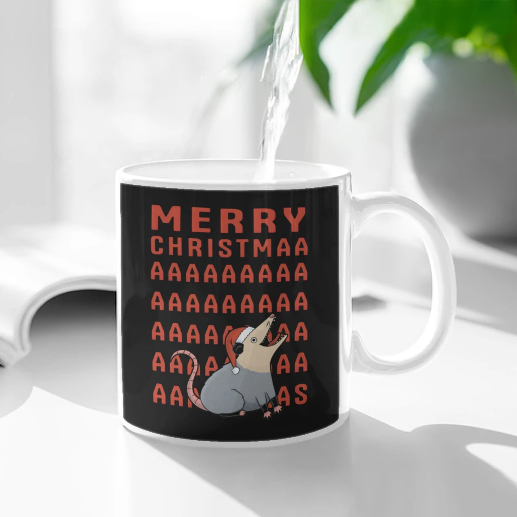 

Opossum Christmas Ceramic Cup Coffee Oatmeal Breakfast Cup Creative Personality Mug