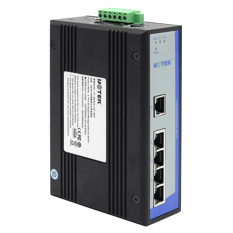 

UOTEK 5-портовый полный гигабитный управляемый Ethernet-коммутатор с поддержкой спускового фильтра IGMP Многофункциональные пакеты UT-62005G-5GT-MNF