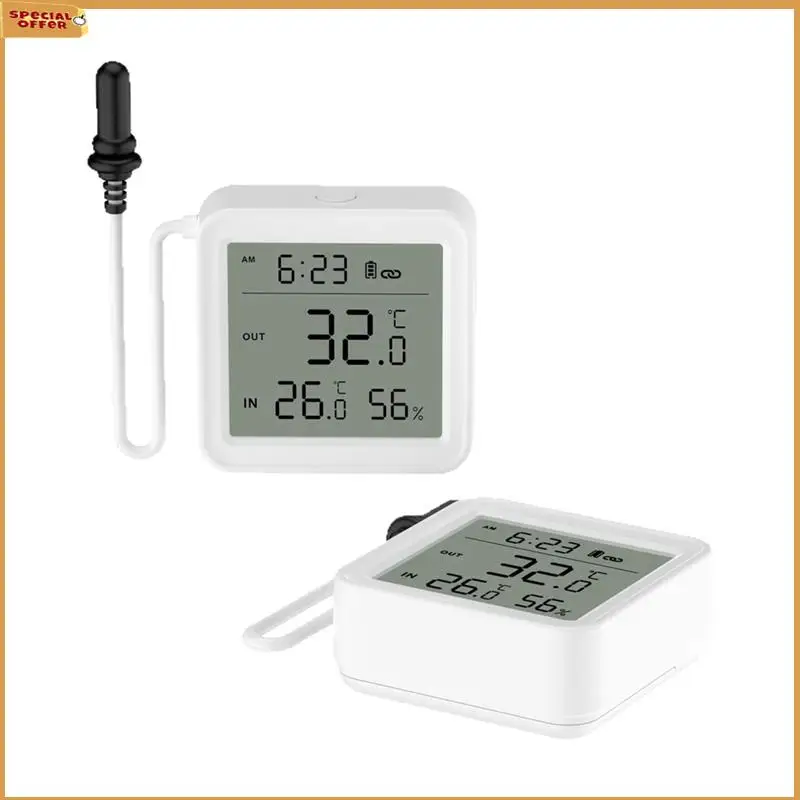 

A69Z Tuya умный дом Wi-Fi датчик температуры и влажности с внешним зондом 1 м приложение удаленный просмотр измеритель температуры и влажности