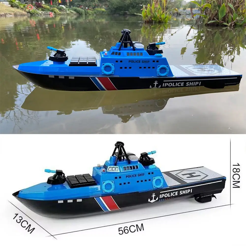 The model of a super large 56CM marine police ship can be remotely controlled by spraying water, and the remote control ship mod