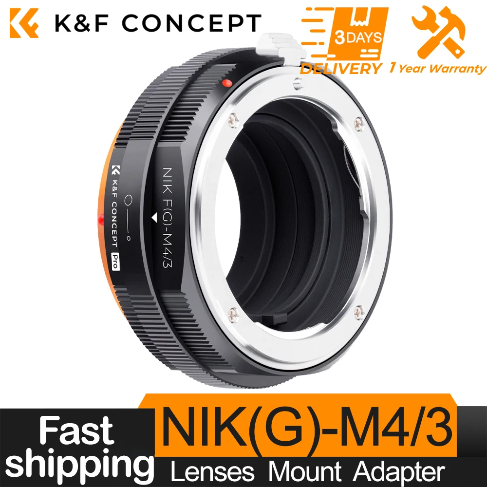 

K&F Concept NIK(G)-M4/3 Lens Adapter Ring for Nikon AI F G Lens to M43 MFT M4/3 Camera for Olympus PEN Panasonic Lumix Cameras