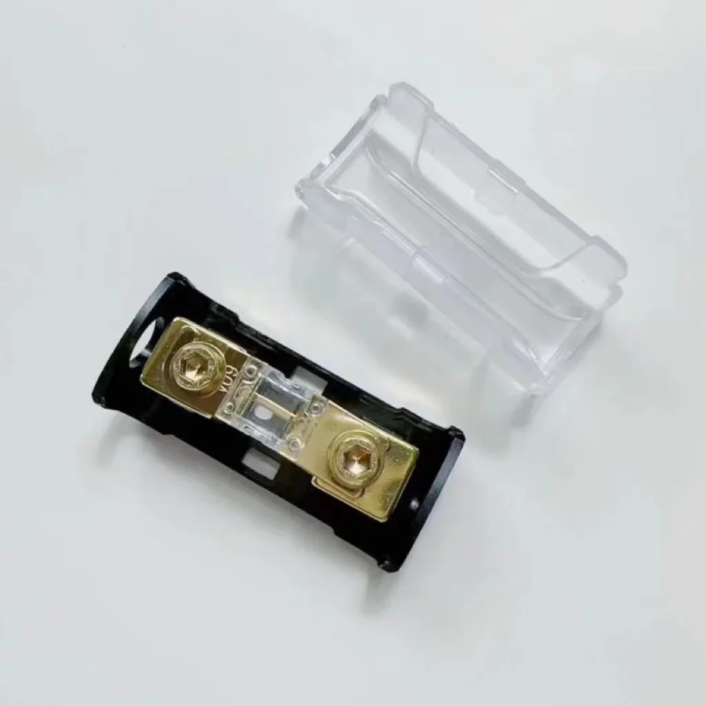 1PCS Copper Gold Plated with 60A Mini 1Way Small Fuse Holder, Box Holder Power Fuse Holder Break Fuse