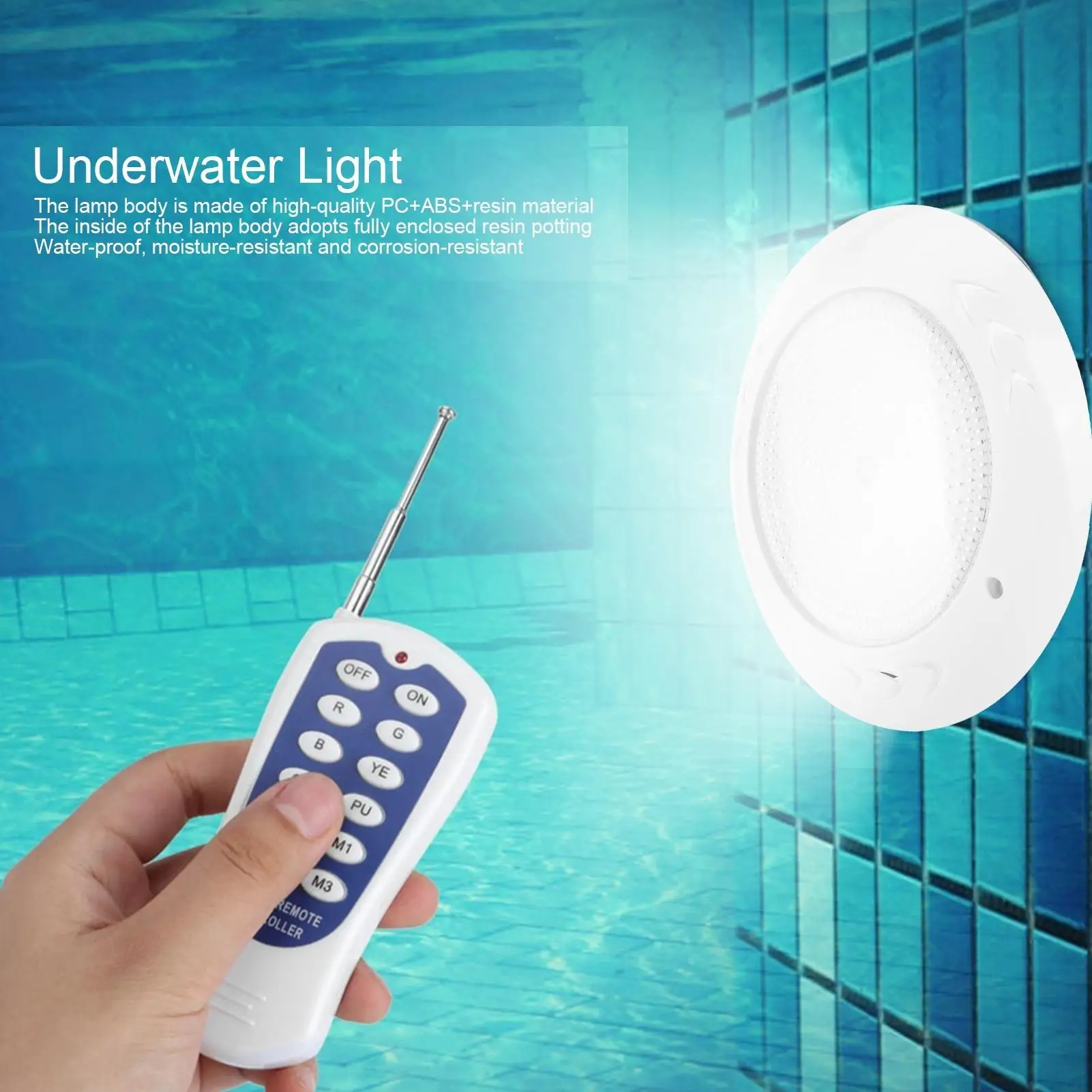 35W RGBW Remote Control Pool Light - 46 Waterproof Lamp AC 12V for Vibrant Colors - IP68 Rated