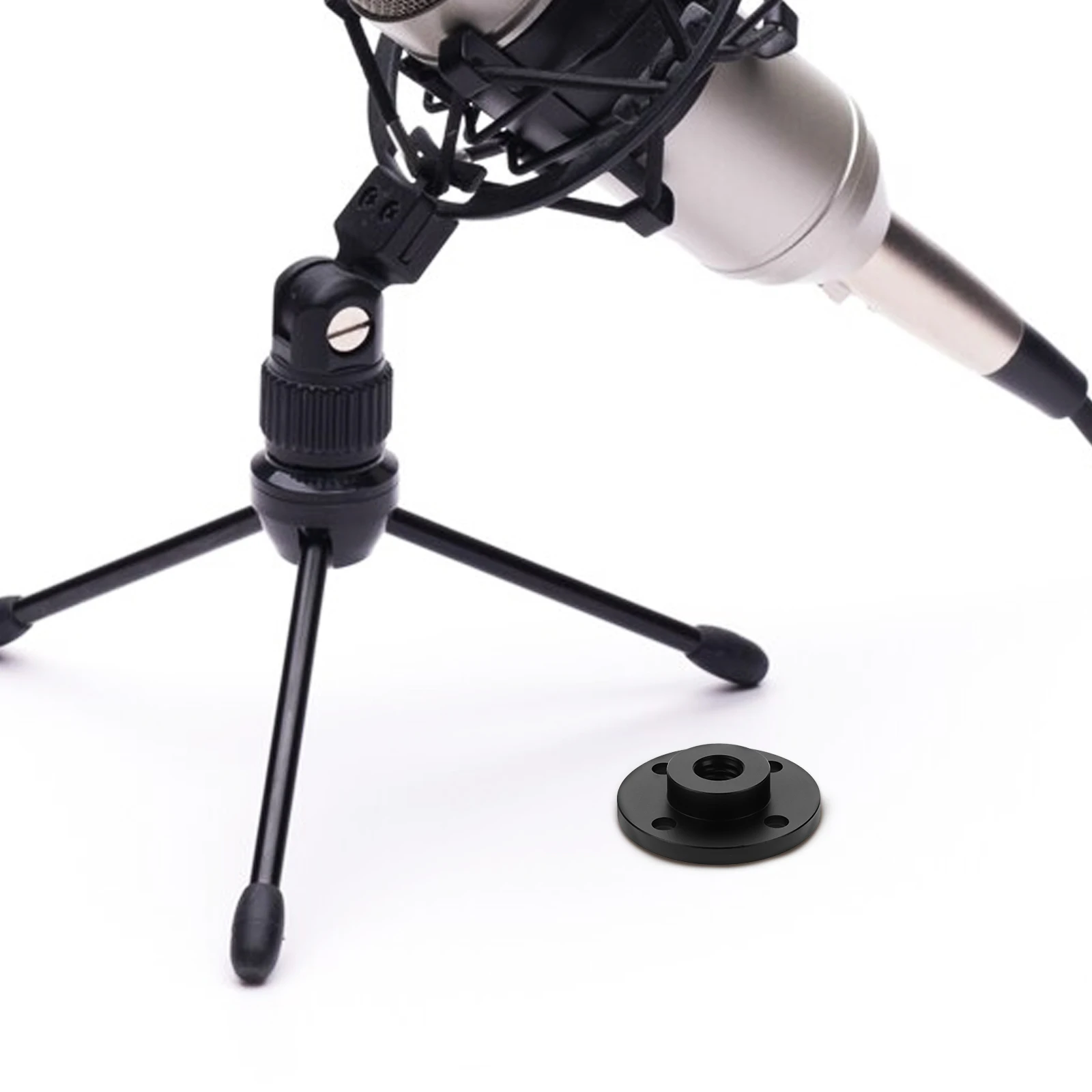 

Microphone Stand Arm Adjustable Holder Pole Mounts Metal Flange Fixing Bracket Round