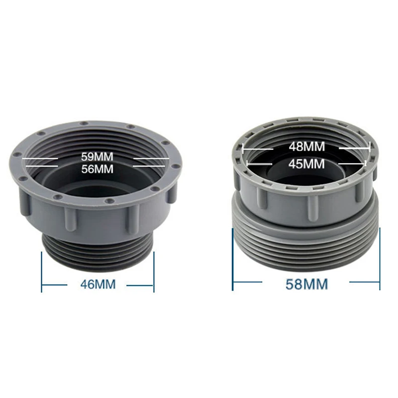 Sink Drain Adapter Durable Reducer Fitting for Garbage Disposal Pipe Connection 58mm to 46mm with Gasket Leakproof Tool