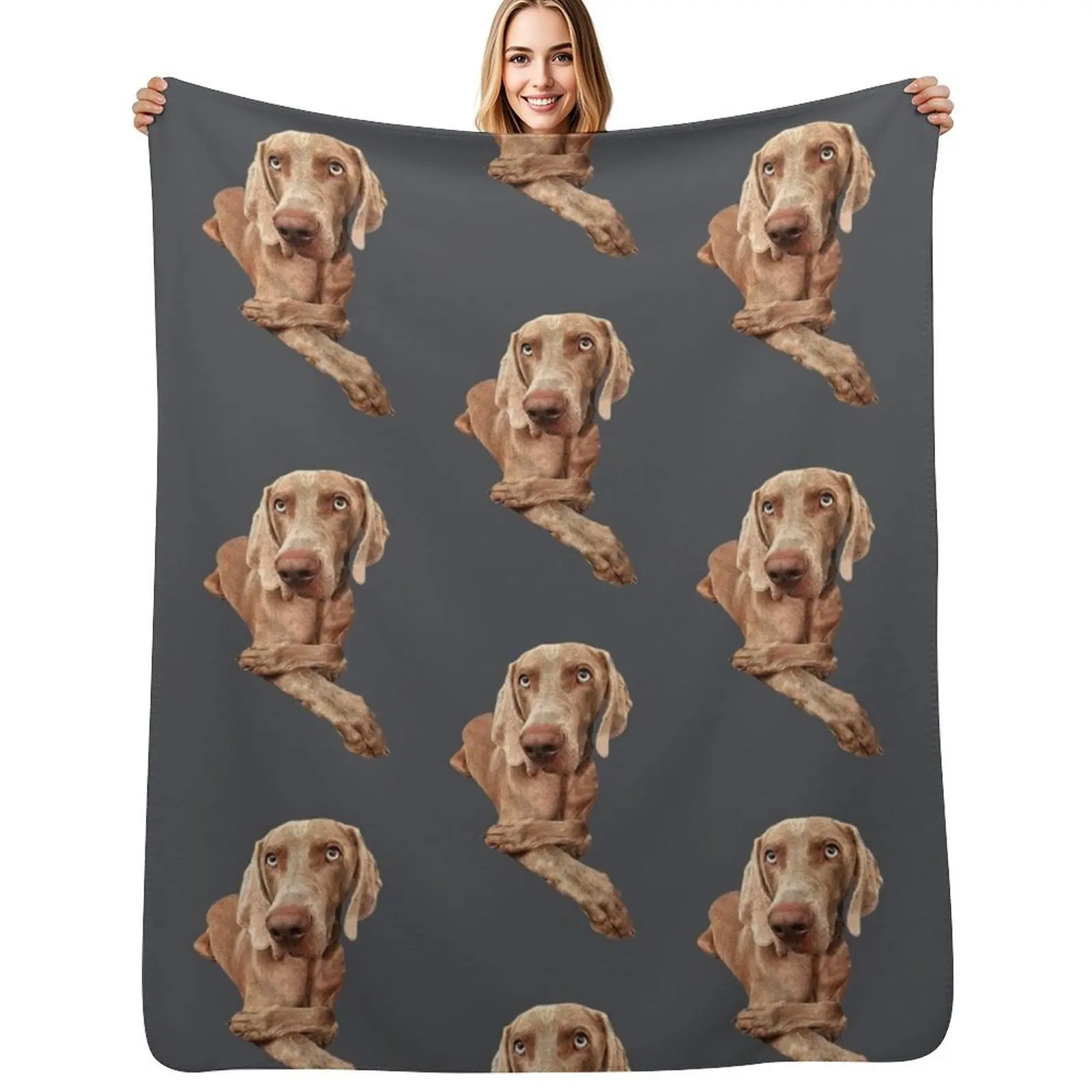Weimaraner Throw Blanket Fuzzy Plush Throw Blanket for Sofa Chair