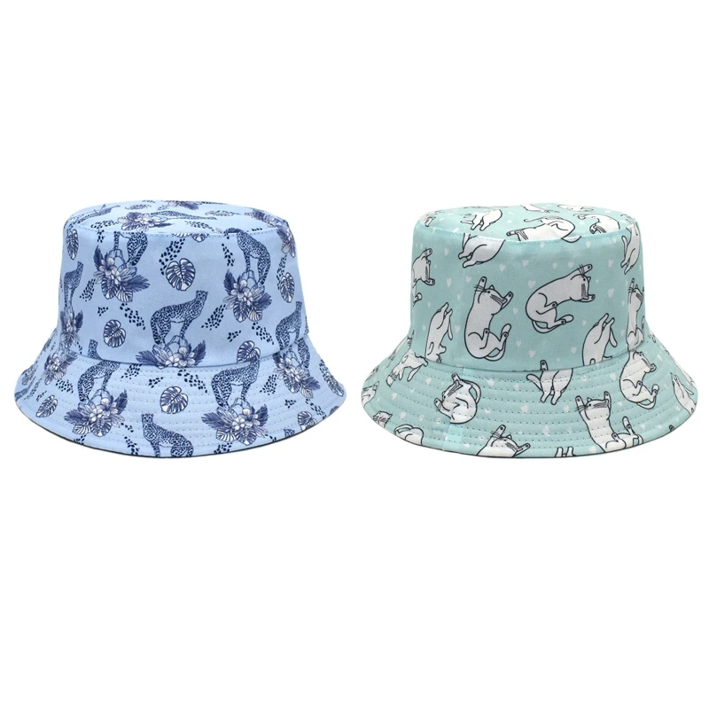 

Double-sided Basin Hat Animal Print Fisherman for Sun for Protection Gift fo