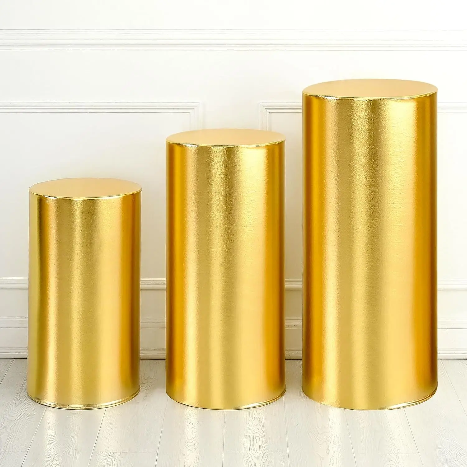 3 قطعة اسطوانة معدنية أغطية مرنة مستديرة دنة عرض الركيزة يغطي لحفل زفاف عيد ميلاد الحدث ديكور الدعائم #1