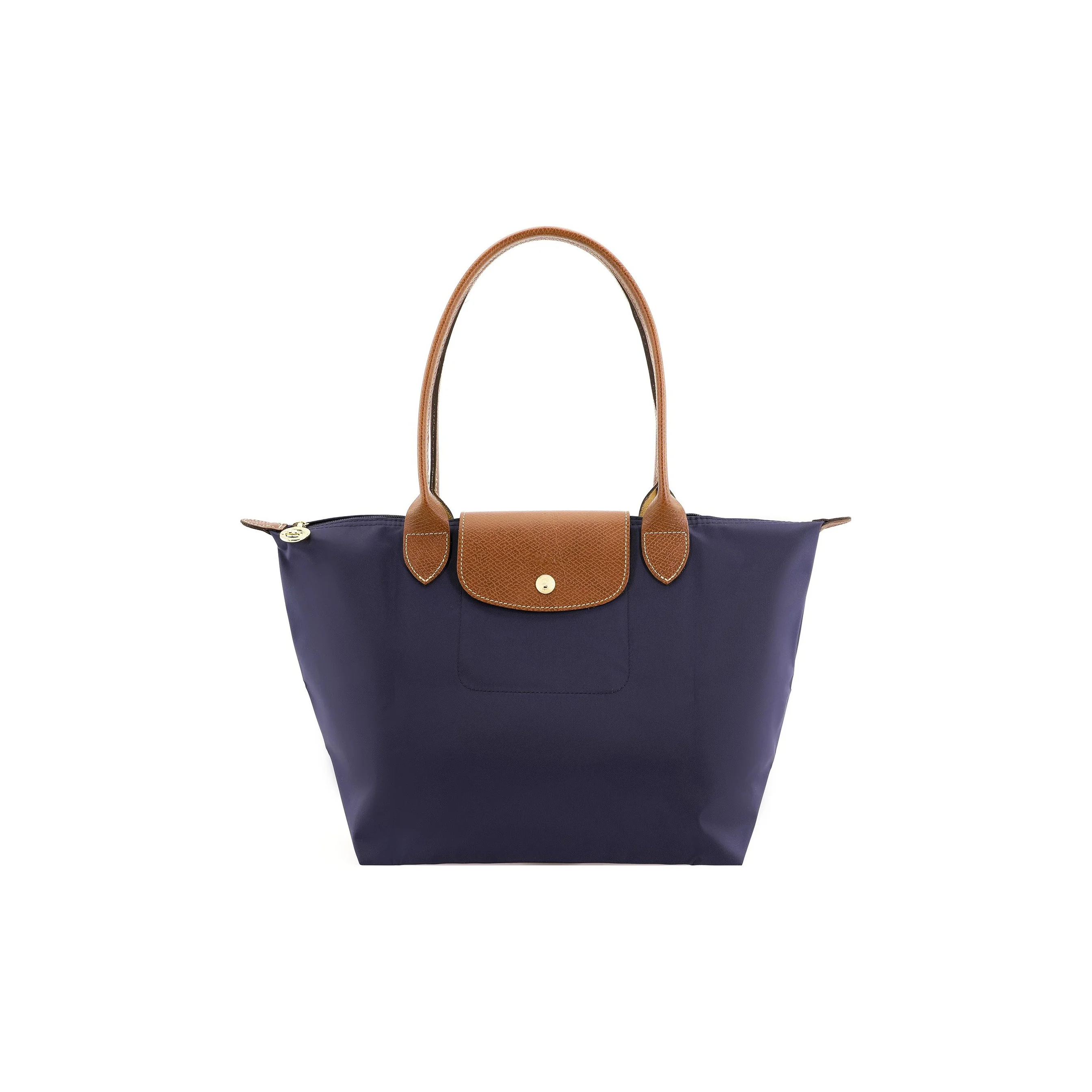 LONGCHAMP Le Pliage Canvas With Leather Trim Tote Bag, Shopping Bag, Handbag, Shoulder Bag Medium Women's Marine Blue 2605089P68
